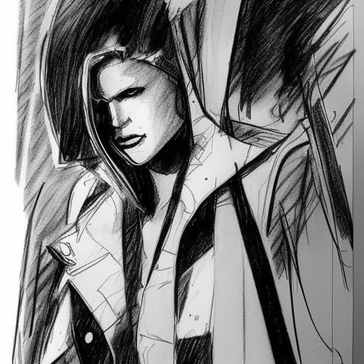 Pencil Sketch in Sienkiewicz Style