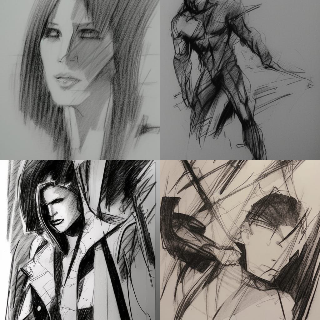 Pencil Sketch in Sienkiewicz Style