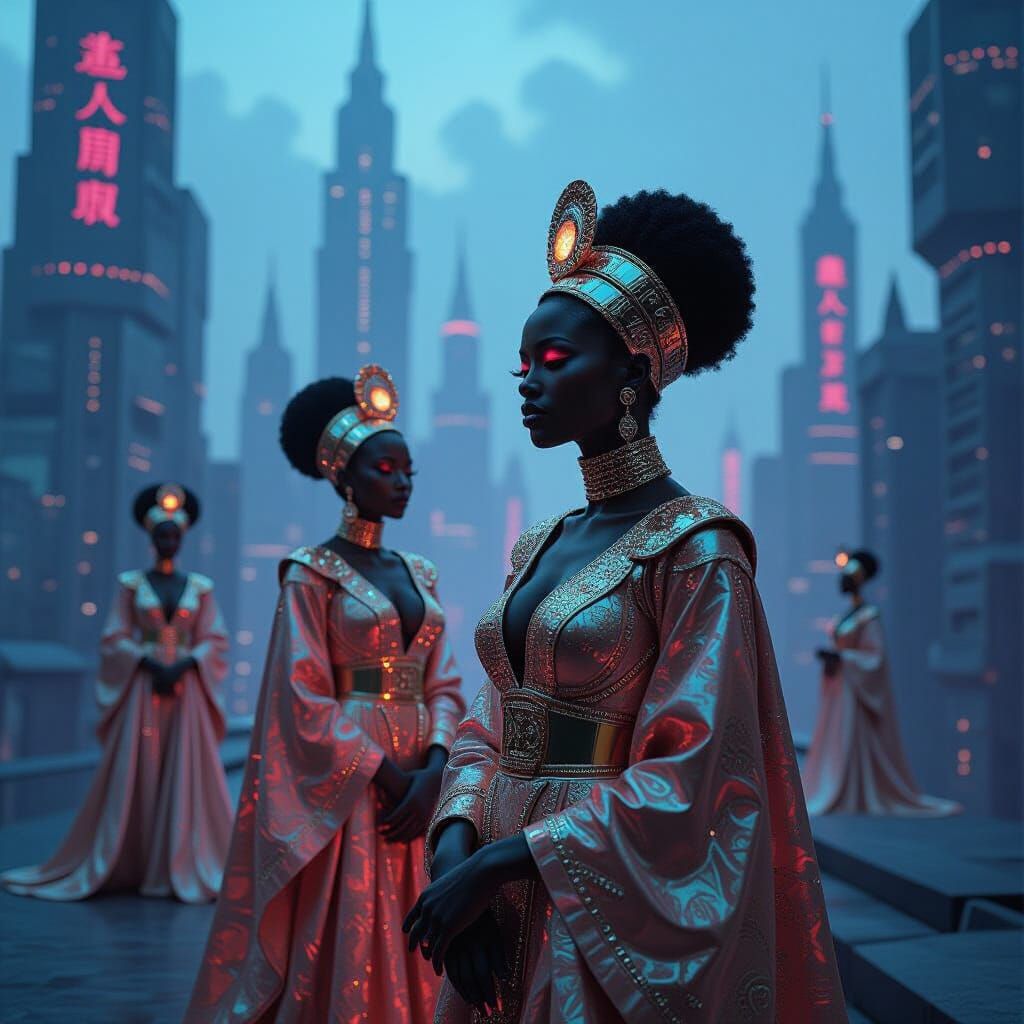 Africanfuturist Opera Scene with Advanced Technology