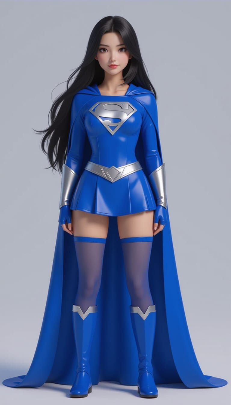 Chinese Student as Superman in 3D Rendered Style