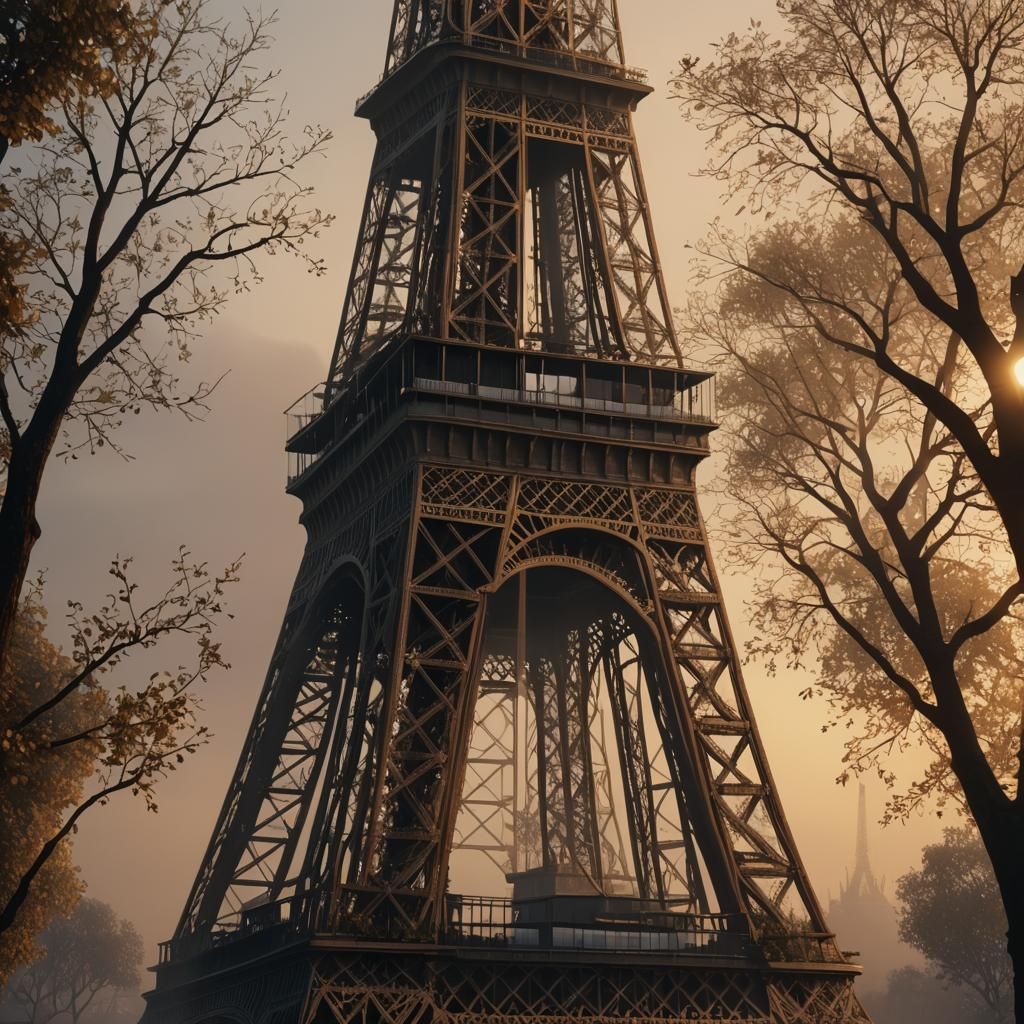 Eiffel Tower at Dusk: 3D Game Cinematic