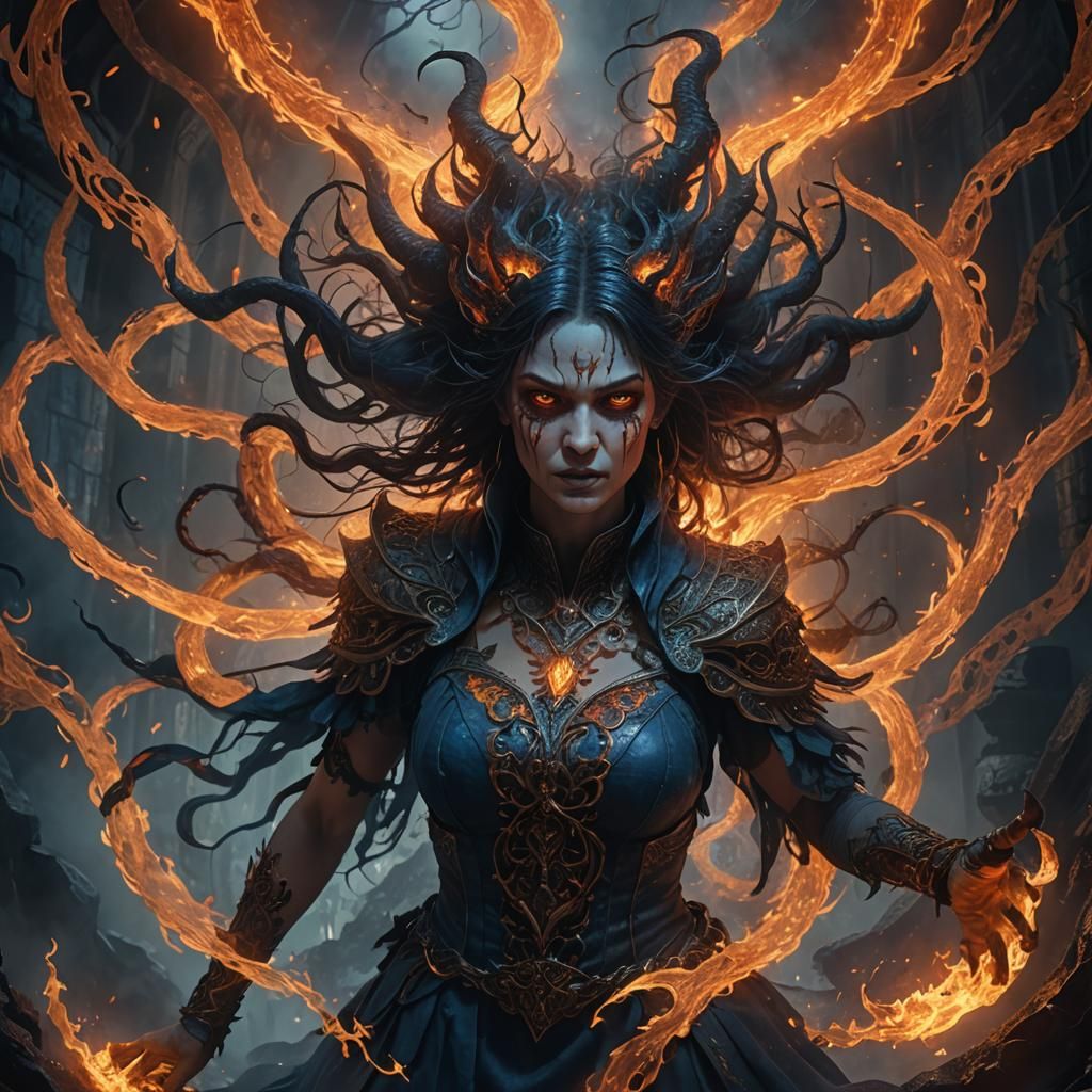 Rachel Zegler in Demonic Realm, Fantasy Art