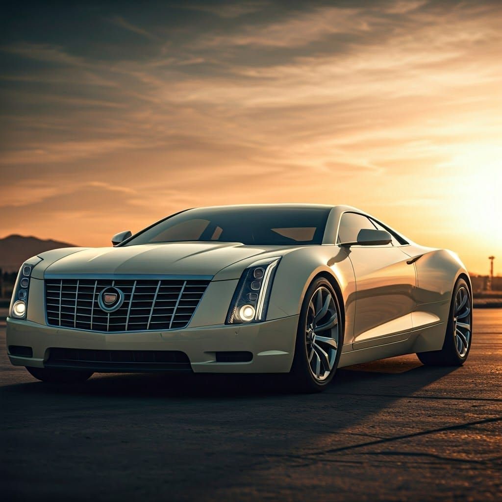 Cream Cadillac Murcielago Concept in Cinematic Sunshine