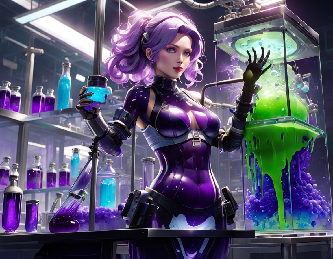 Cyberpunk Mad Scientist with Robotic Arm