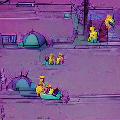 The Simpsons Family on the Couch