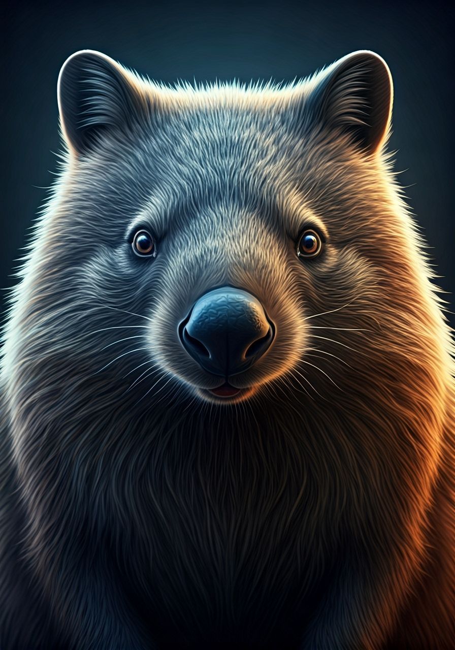 Denim Wombat Stretching From Here into Neverness