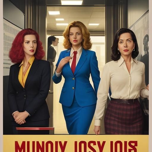 Movie Poster: Colorful Suits in Corporate Mystery