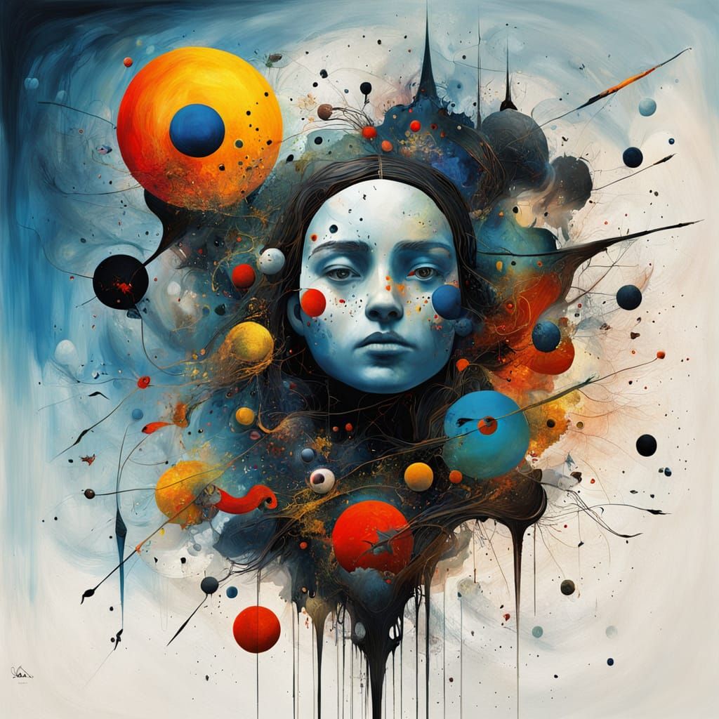 Surreal Abstract Metaphysical Painting in the Style of Miró ...