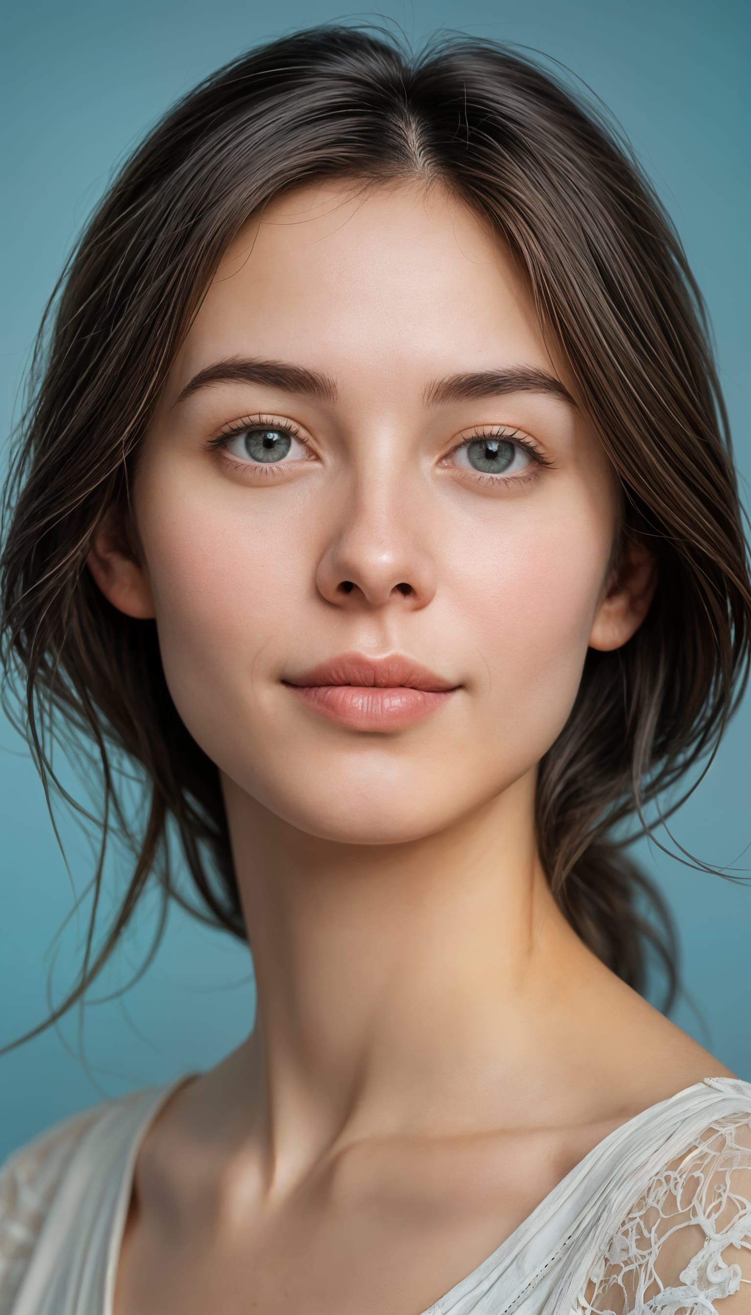 A Serene Blue Portrait Painting