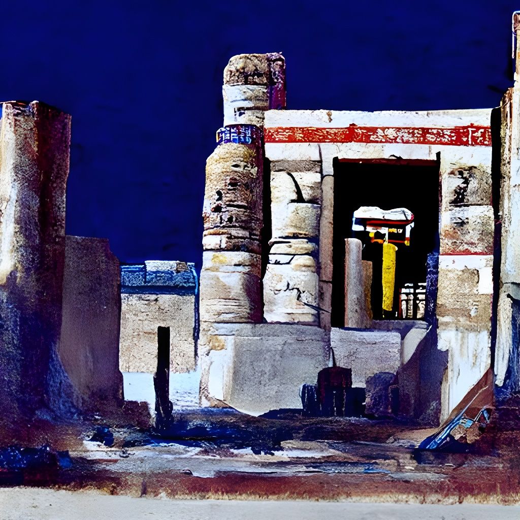 TEMPLE OF AMUN, KARNAK Painted by Carl Werner