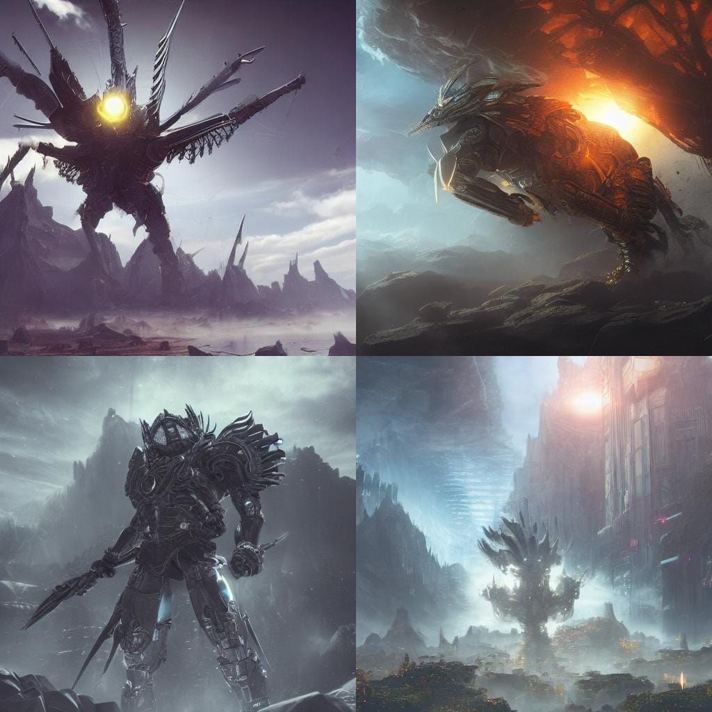 Jade Garuda with Glowing Armor in Sci-Fi Style