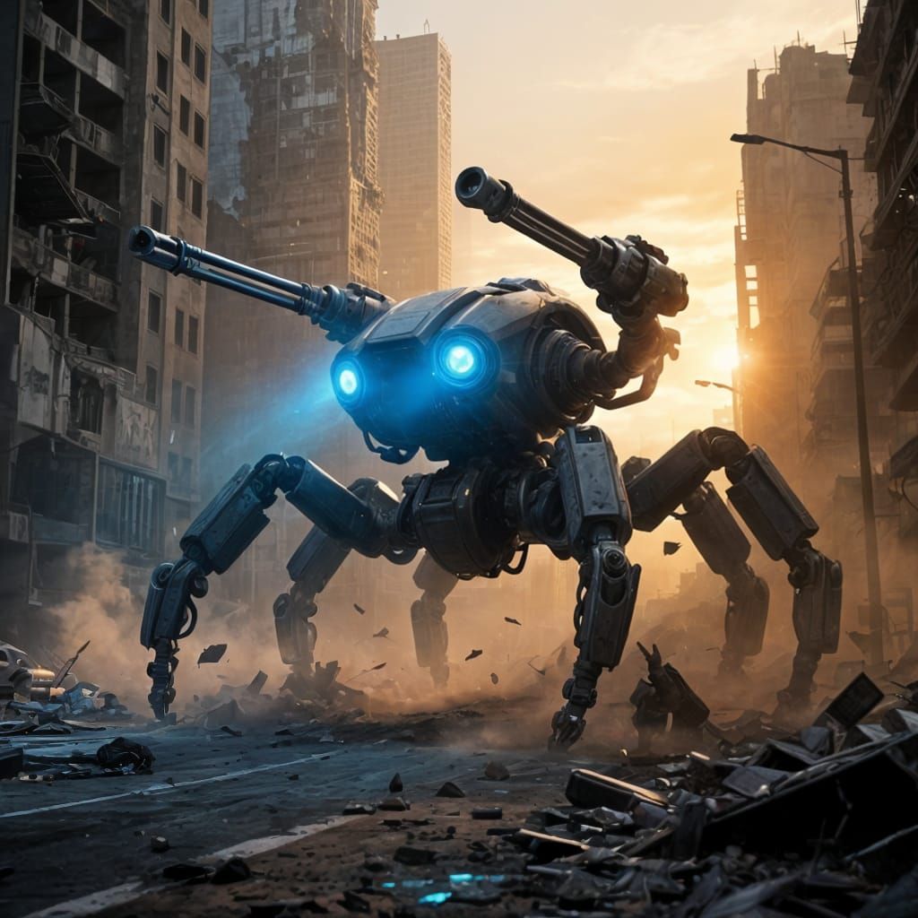 Robotic Scavenger in Post-Apocalyptic City