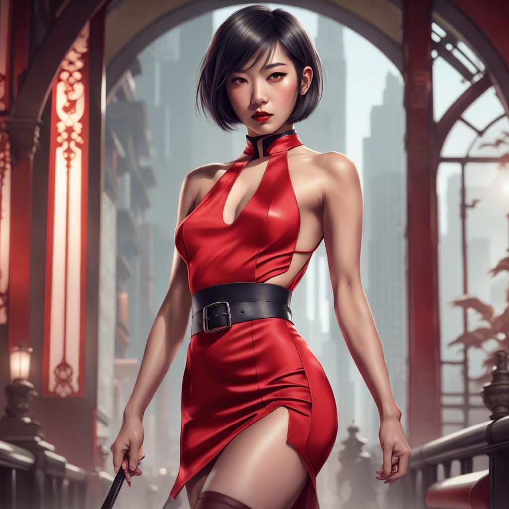 Asian Woman Portrait in Hyperdetailed Style