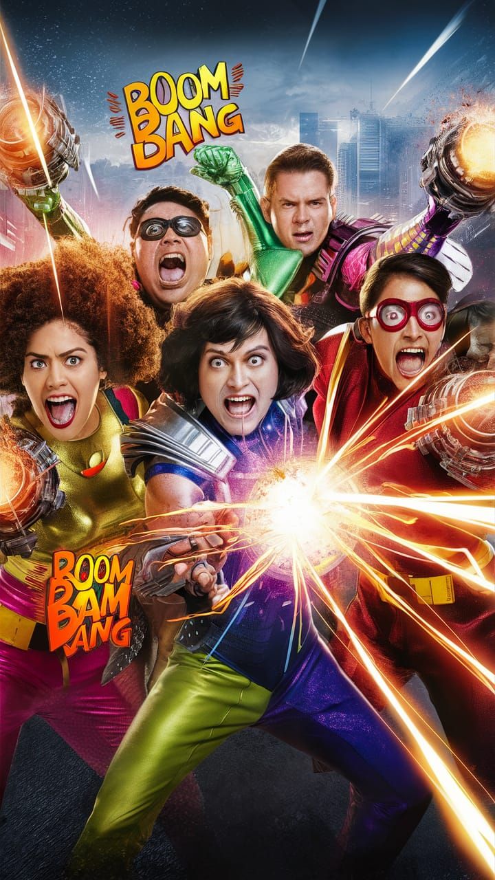 Dynamic Superhero Team 'Boom Bam Bang' in Action