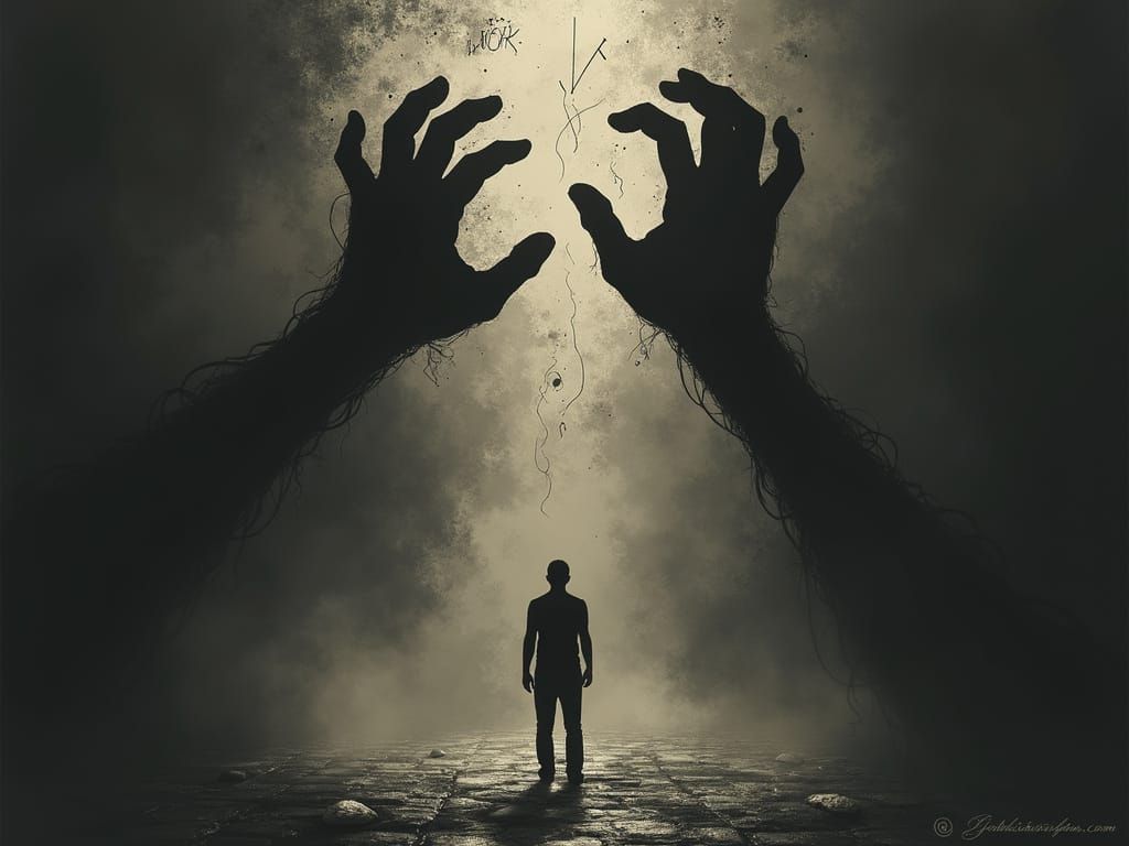 A Man Torn Asunder by the Weight of Work and Responsibilitie...