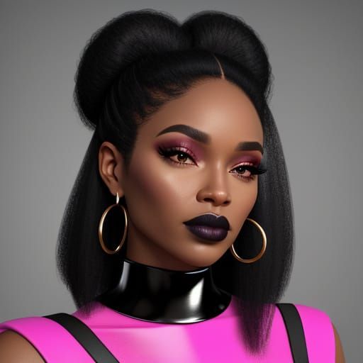 Glowing Black Beauty in Vibrant Pink