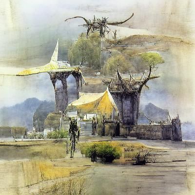 Mystical Alien Landscape in Fantasy Illustration Style