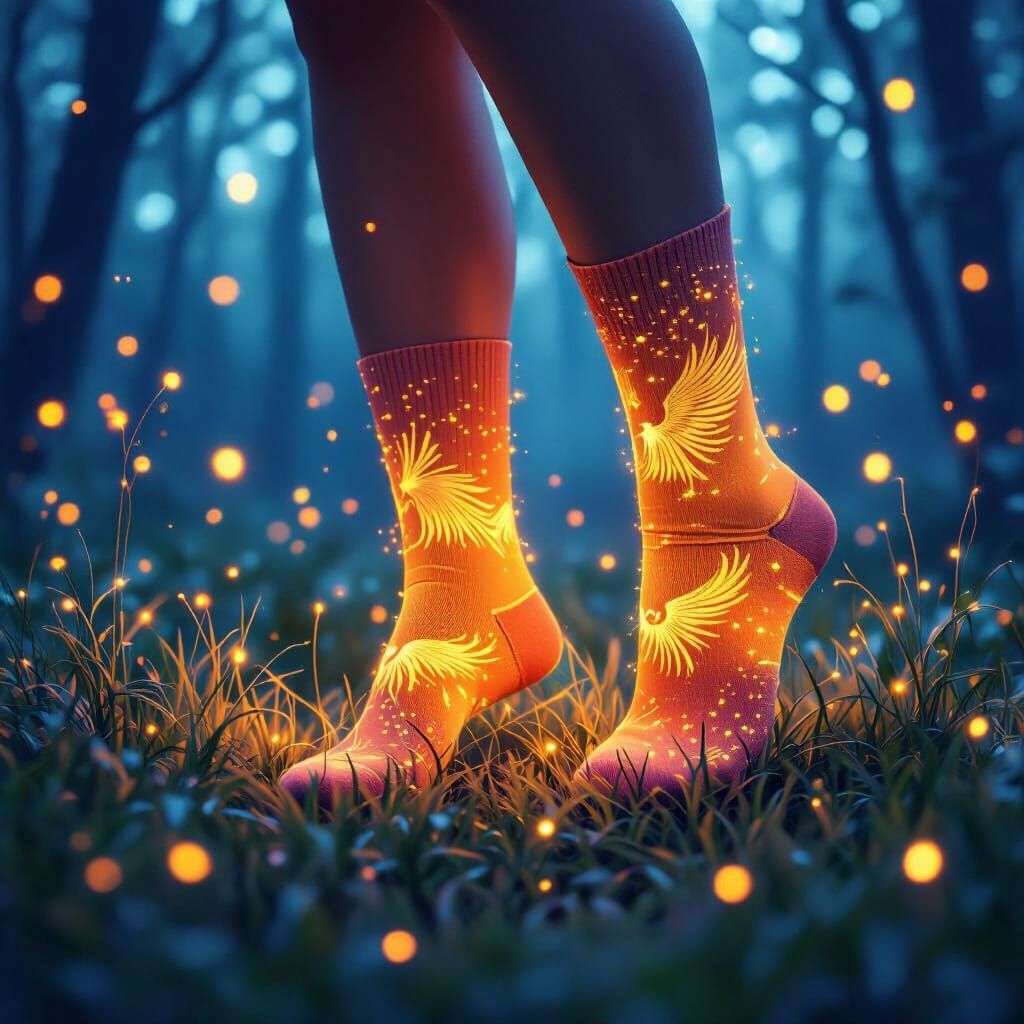 Enchanted Forest Socks in Surreal Lighting