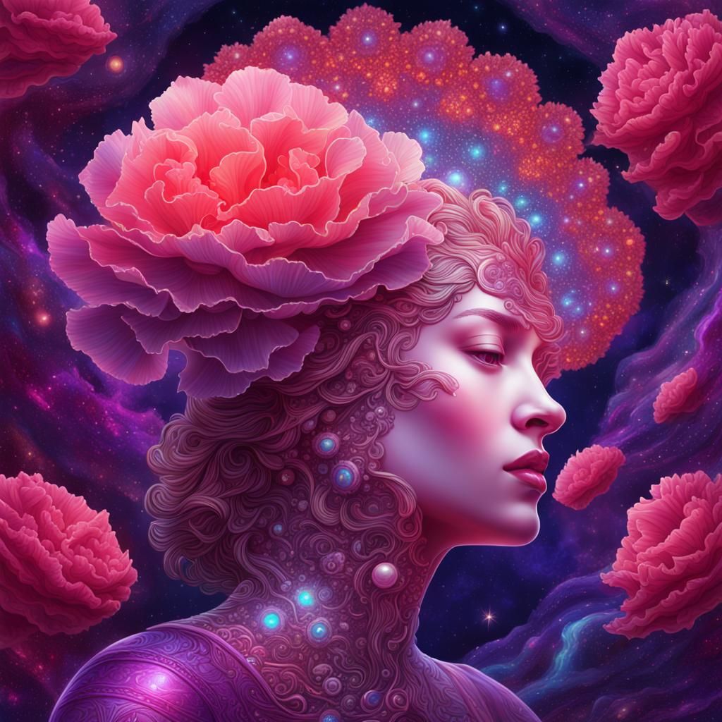 Cosmic Ruby Lips: A Holographic Astral Illustration