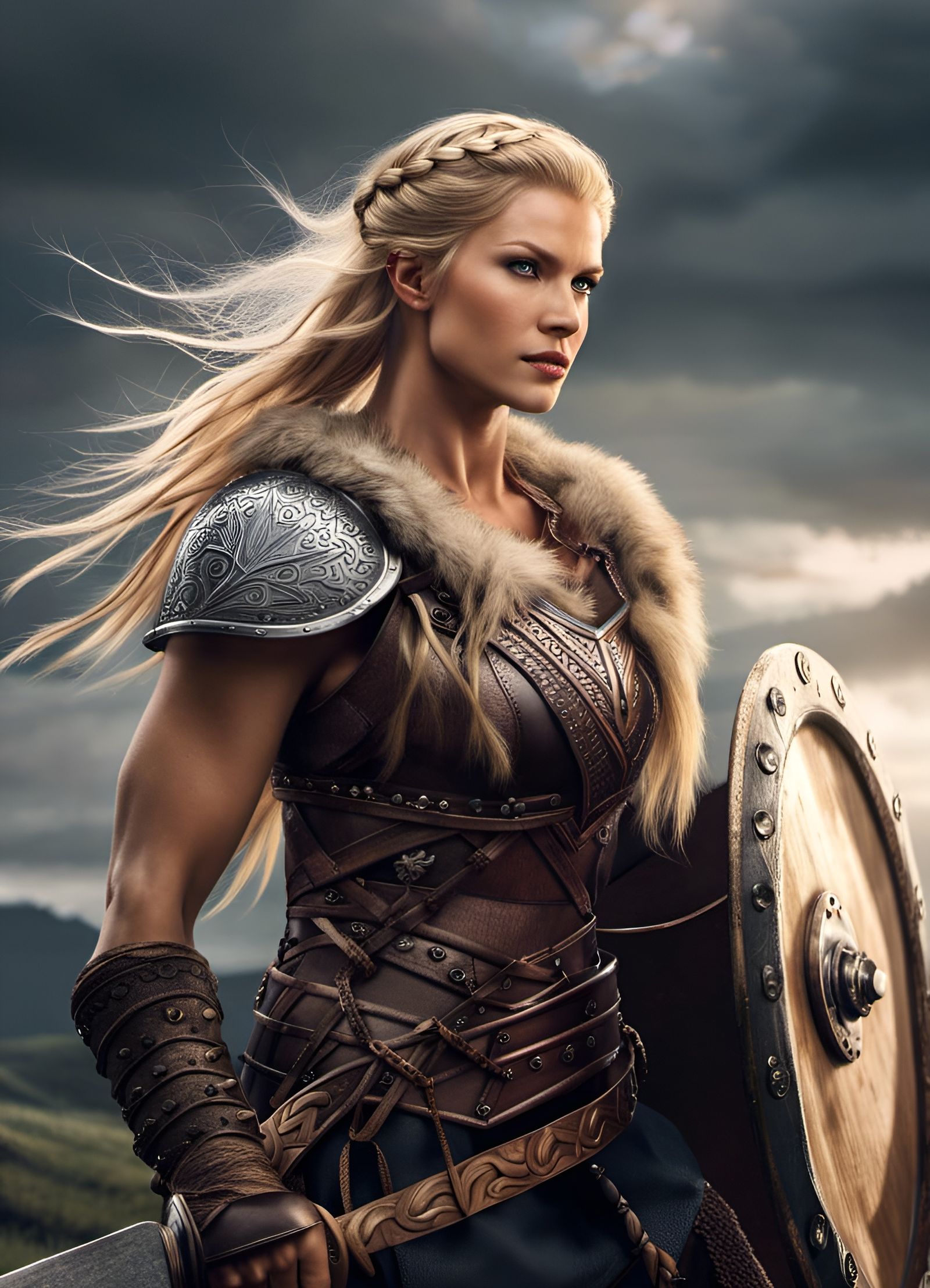 Viking Shield Maiden Concept Art in 8K