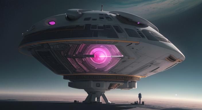 Astronaut and Spaceship on Alien Planet