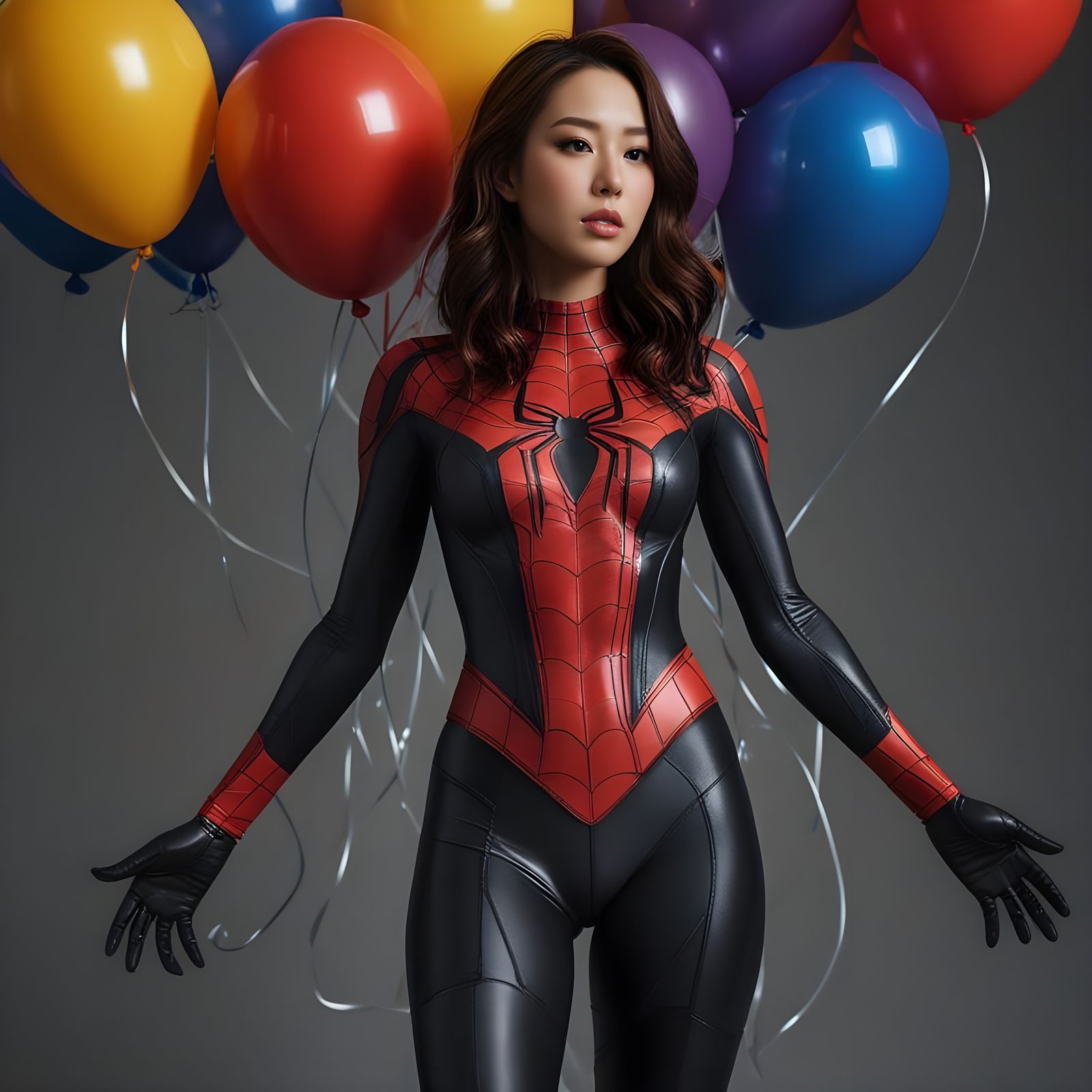 Sultry Spidergirl in a Realistic Black Raimi Suit