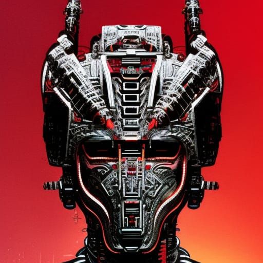 Aztec Alien Cybernetic Warrior: Cyberpunk Concept Art