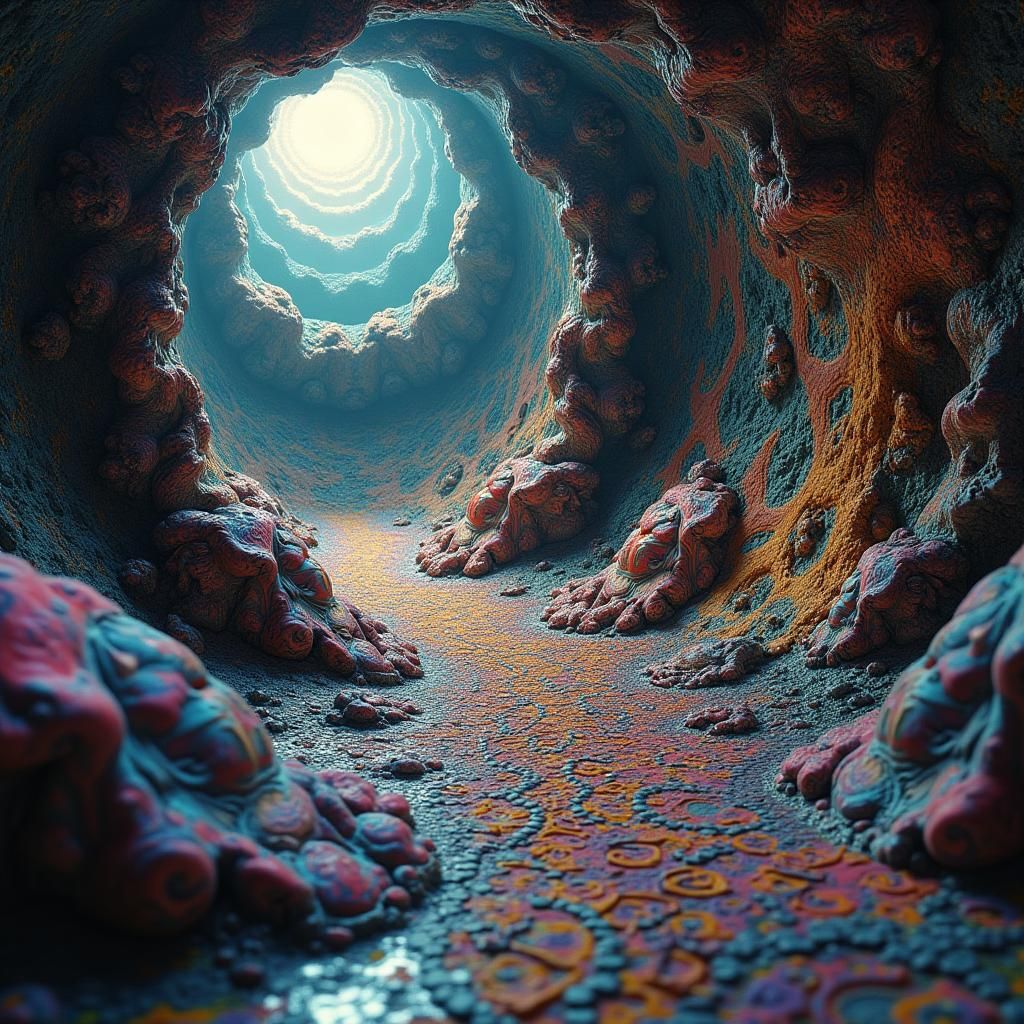 Fractal Hieroglyphs Emerging from Swirling Vortex