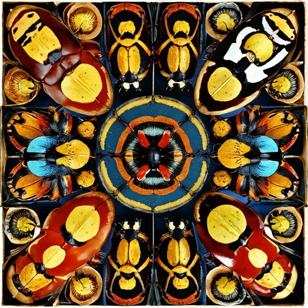 Iridescent Beetles on Display