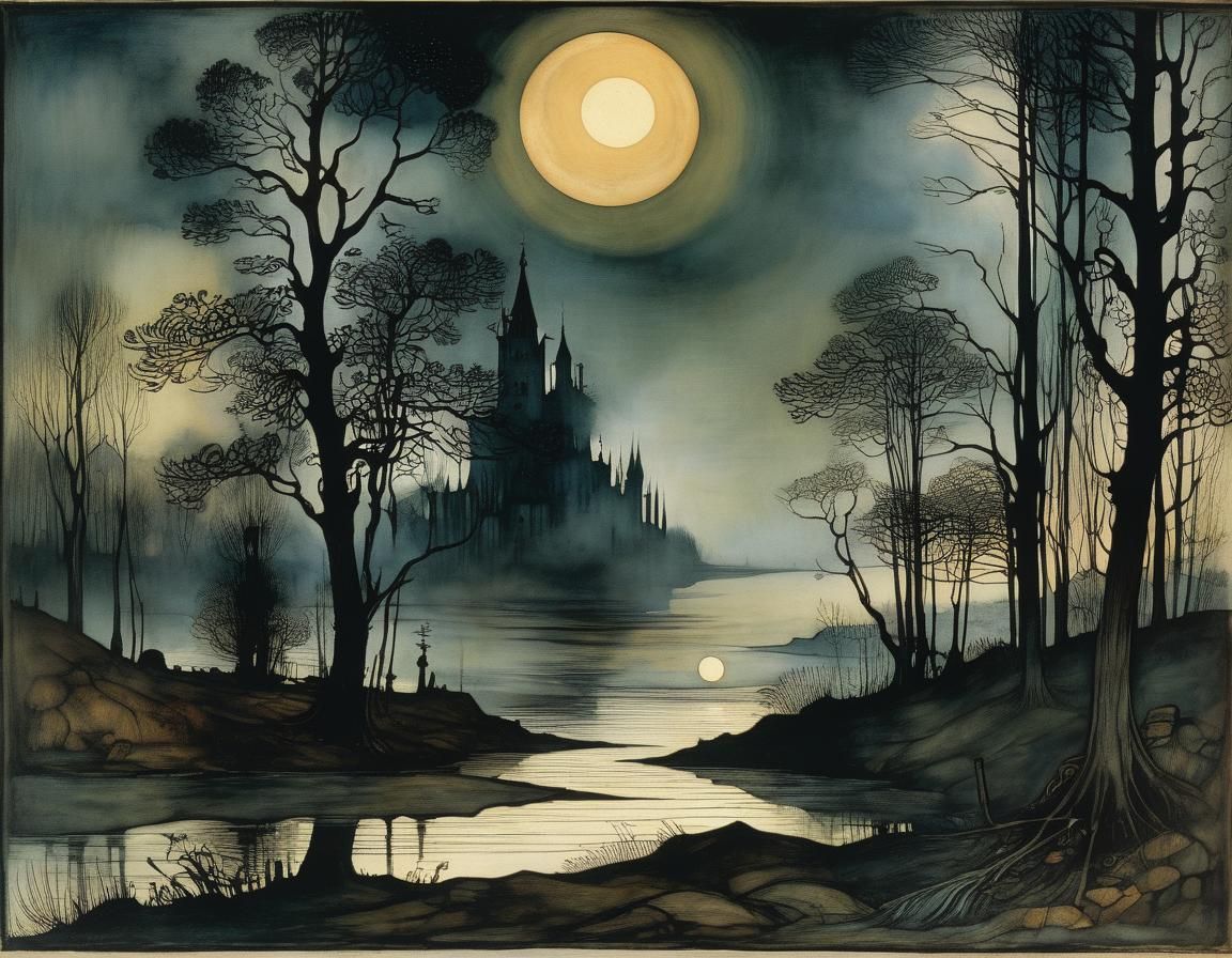 New Morning After Darkness in Rackham and Klee Style