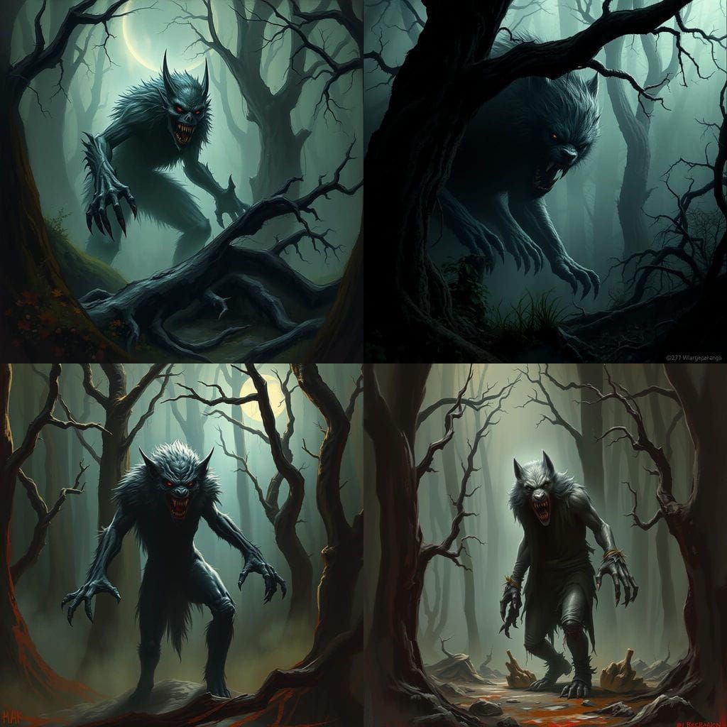 Sinister Werewolf Zombie in Nature