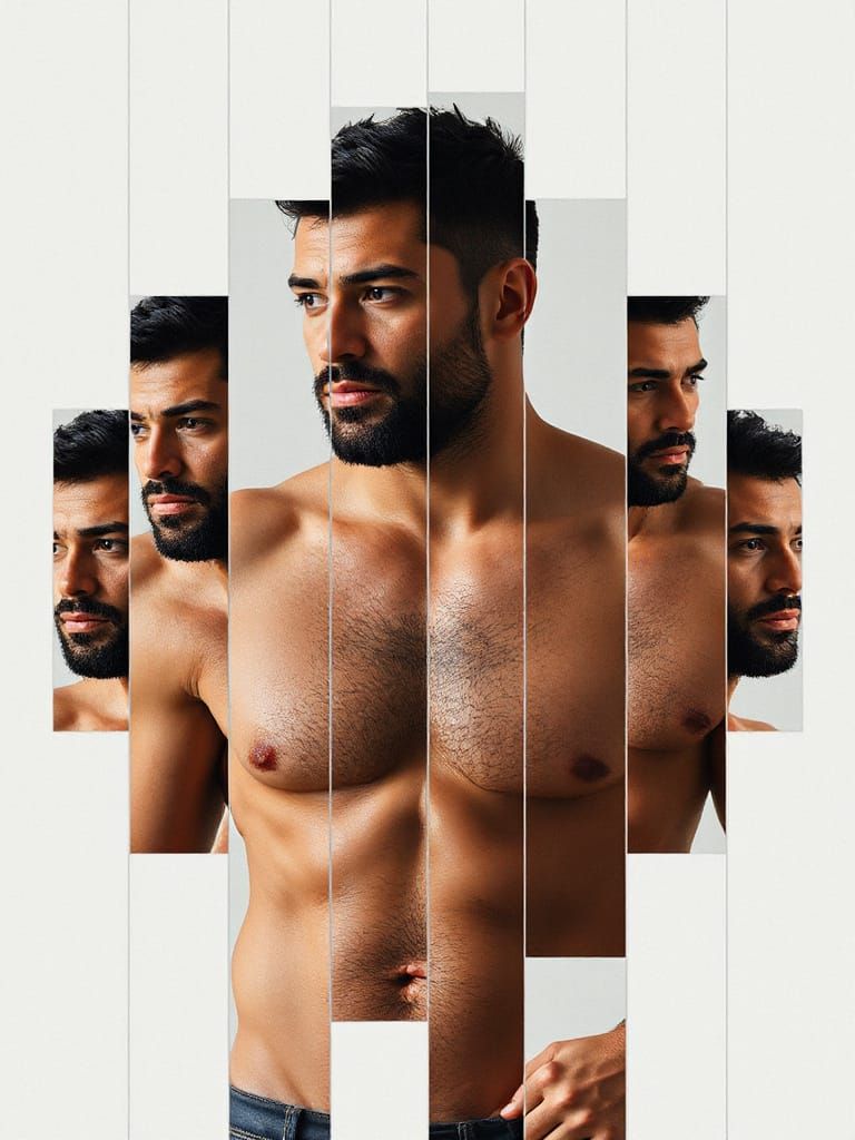 Fragmented Portrait in Cubist Style