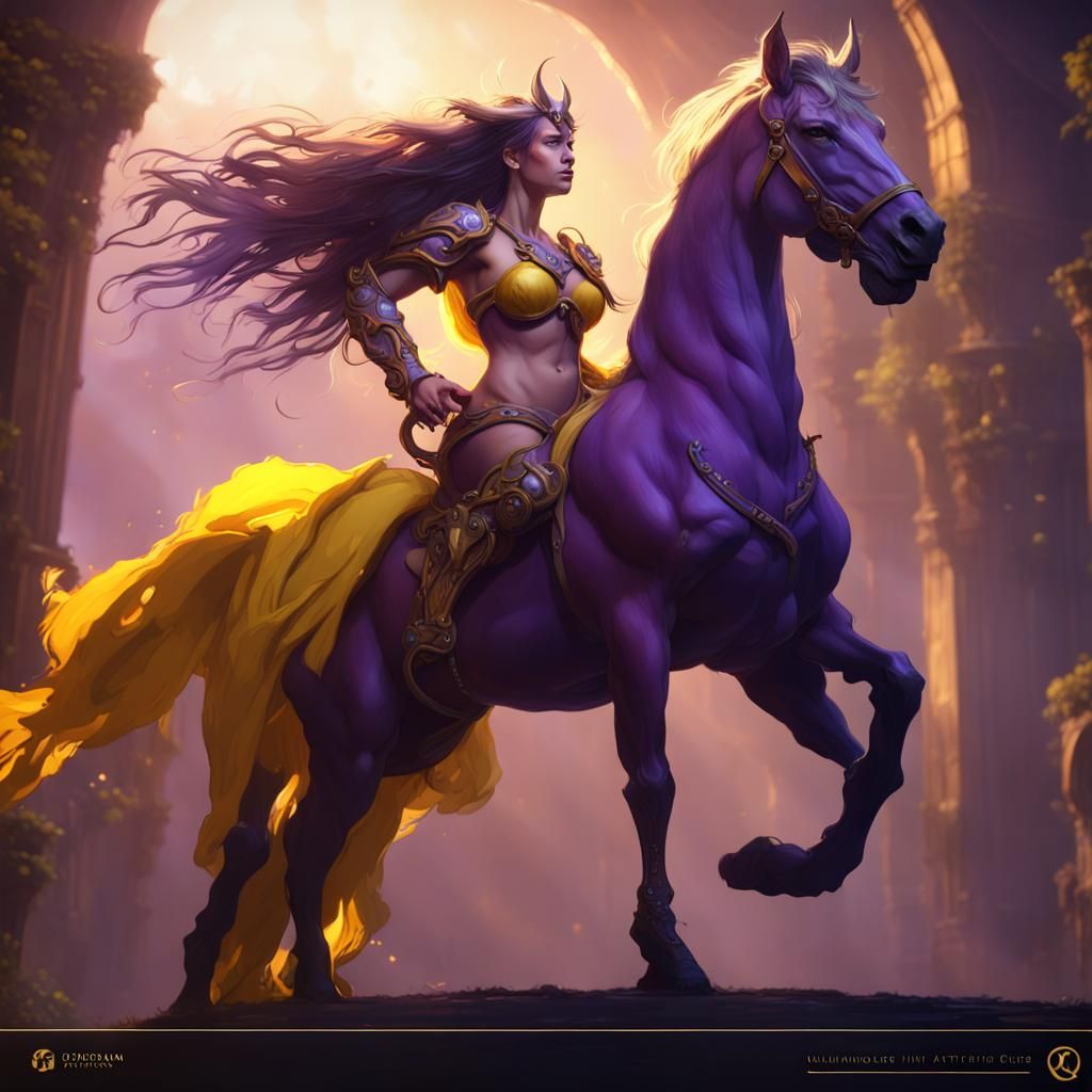 Epic Female Centaur in Dark Fantasy Style
