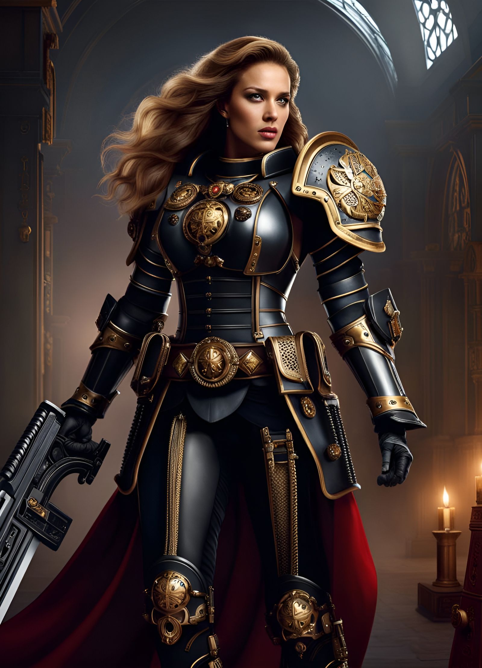 Sister of Battle in Ornate Warhammer 40K Armor