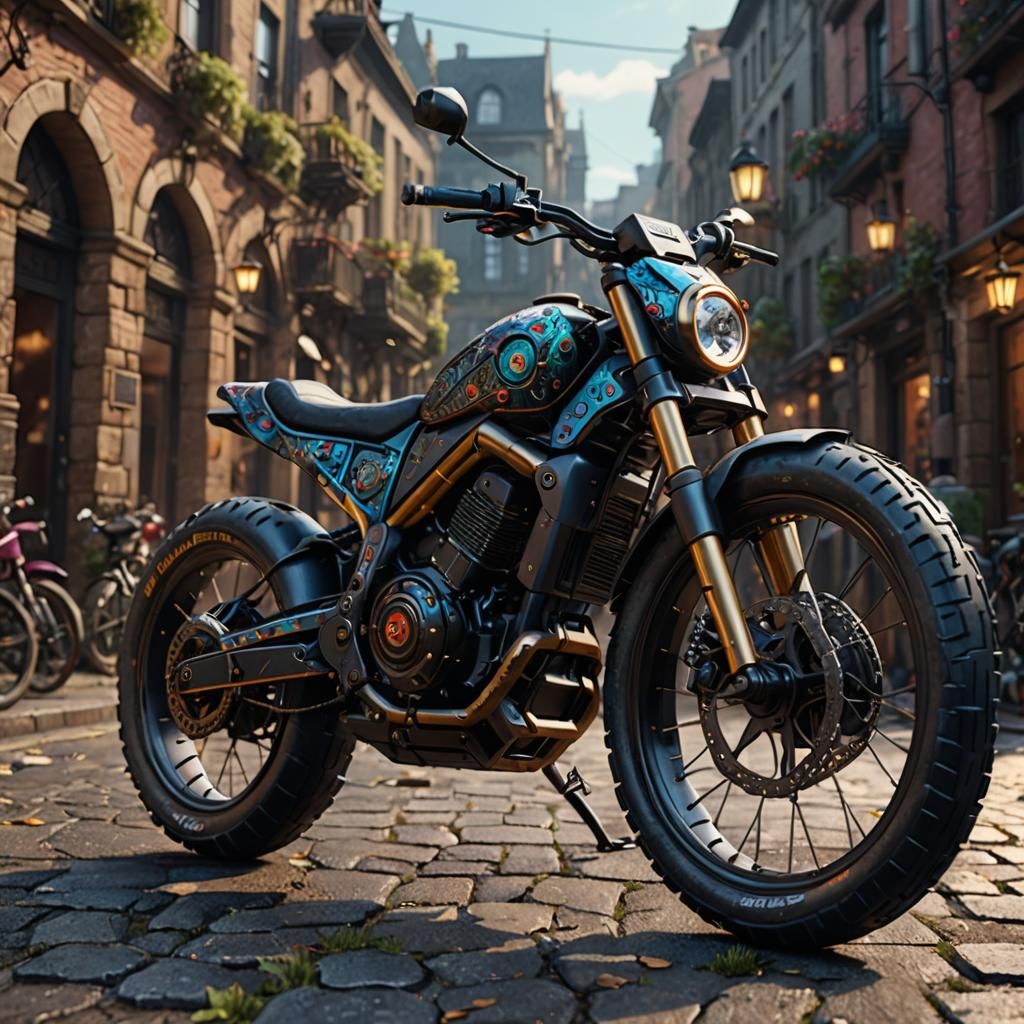 Fantastical MEVO Bike in Detailed Matte Painting