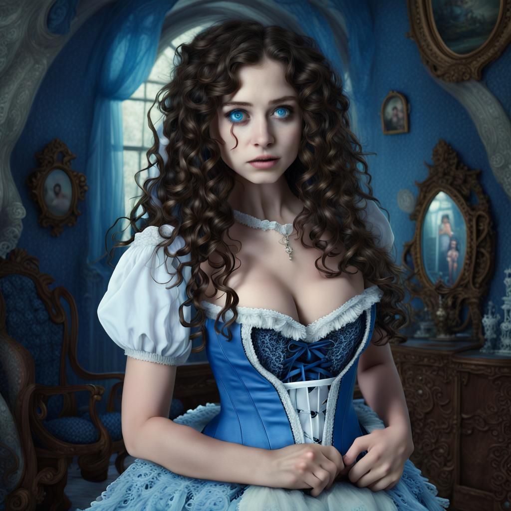 Alice in Wonderland with Haunted Look, Fantasy Art