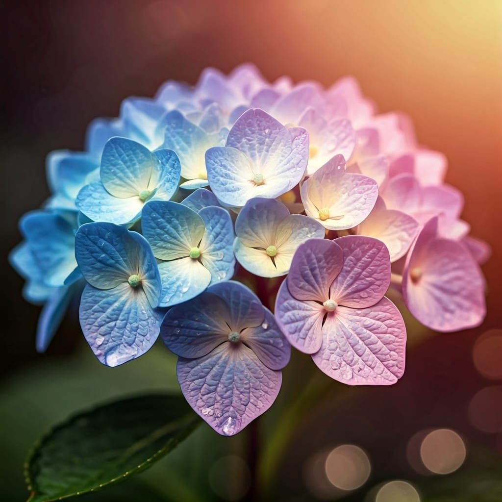 Glass-like Hydrangea Flowers with Ombre Petals