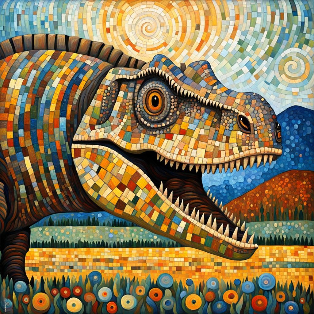 Pachycephalosaurus Head in Expressionist Oil Painting Style