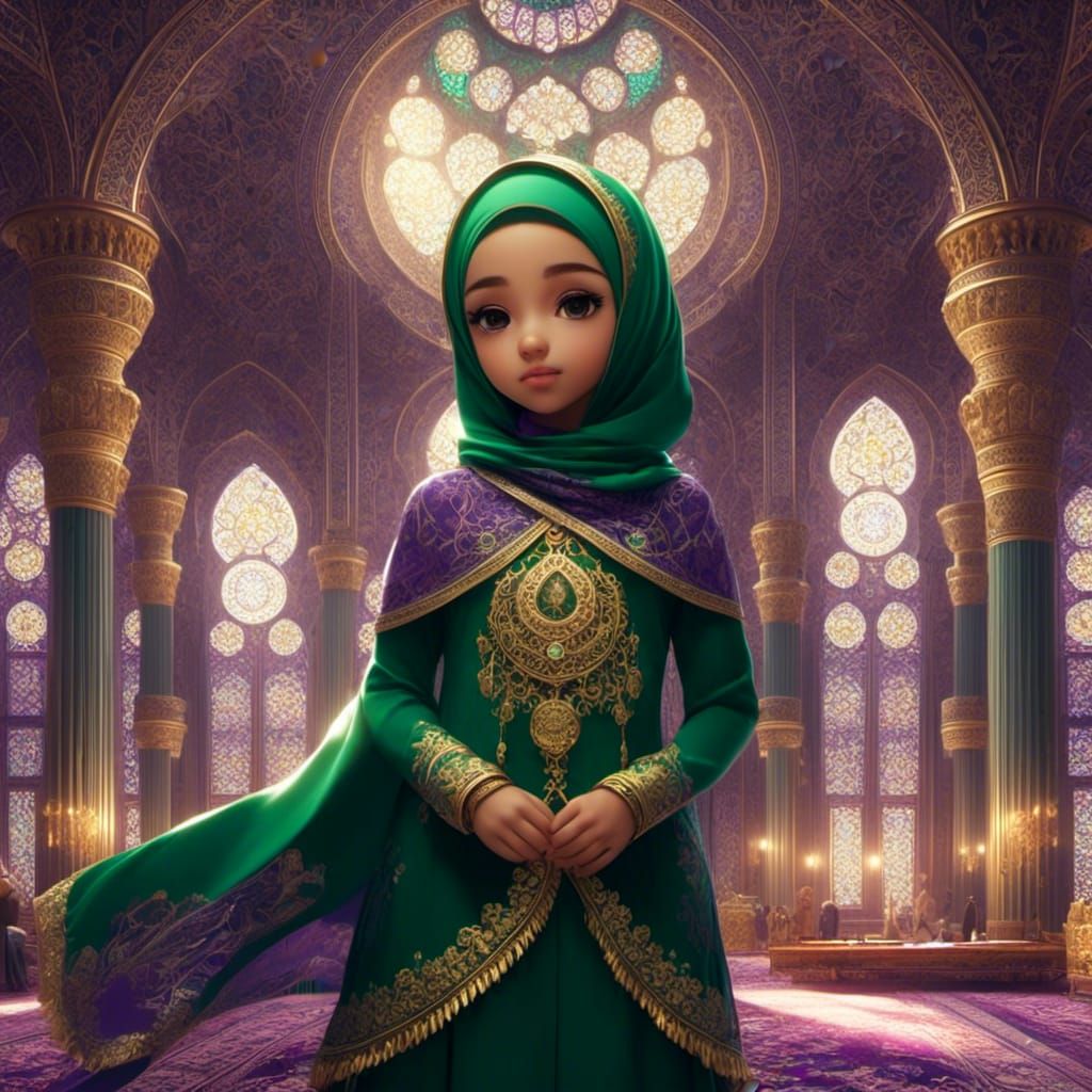 Anime Girl in Hijab: A Digital Portrait