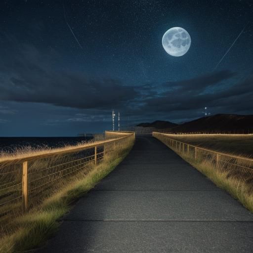 Kinetic Moonlight: A Windy Night Walk