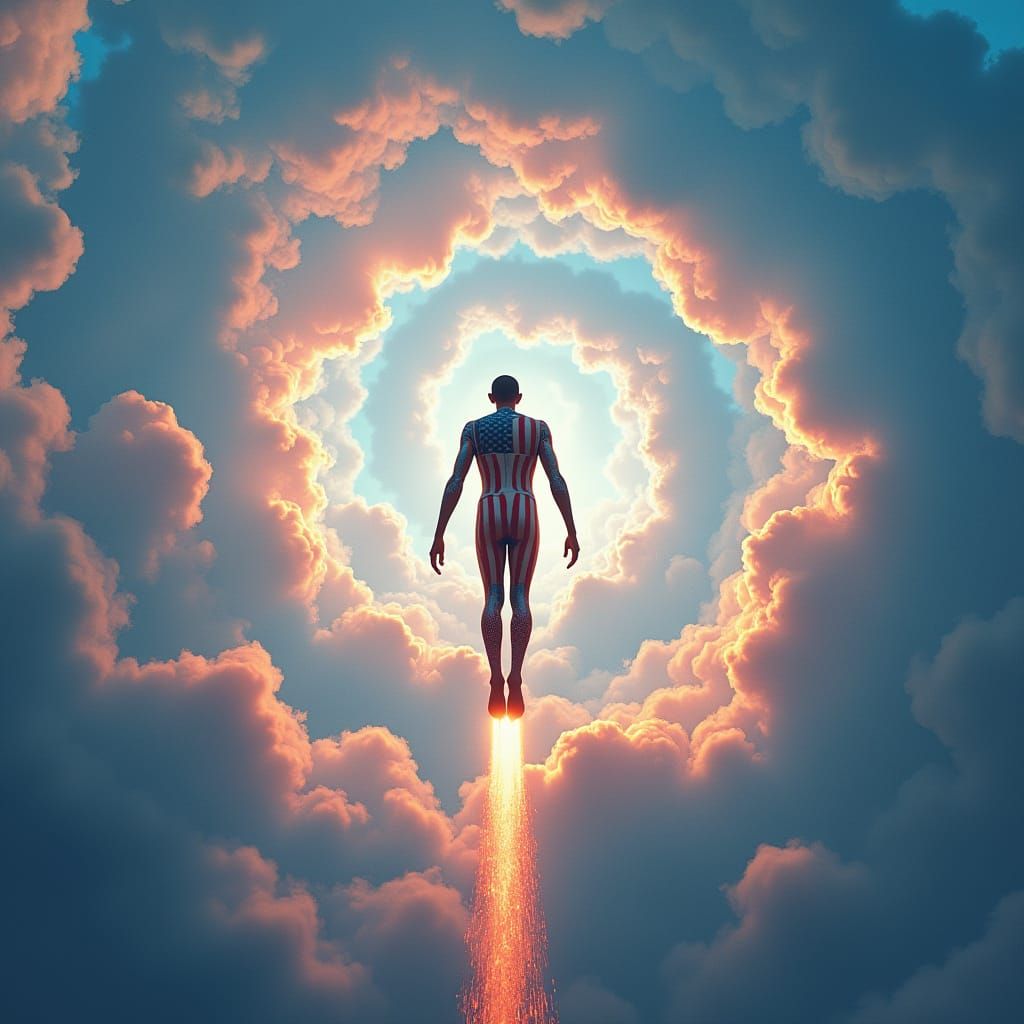 Sleek Wetsuit-clad Obama Swims Through the Sky in a Fantasy ...