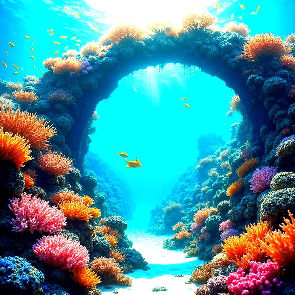 Colorful Coral Reef with Sea Dragons and Fish