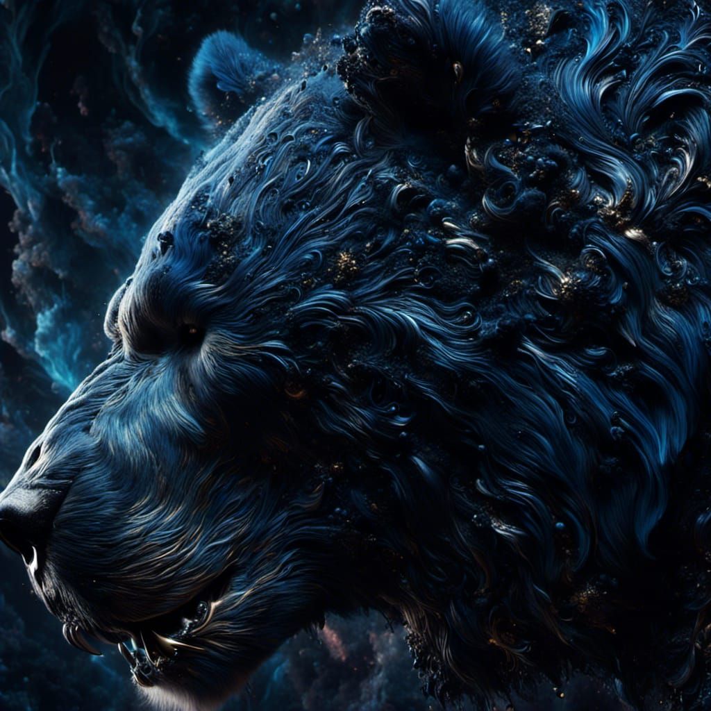 Viking Man with Bear Skull in Hyperrealistic Style