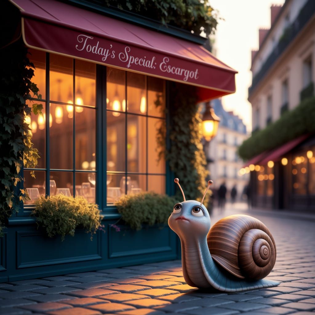 Curious Snail Longs for French Cuisine