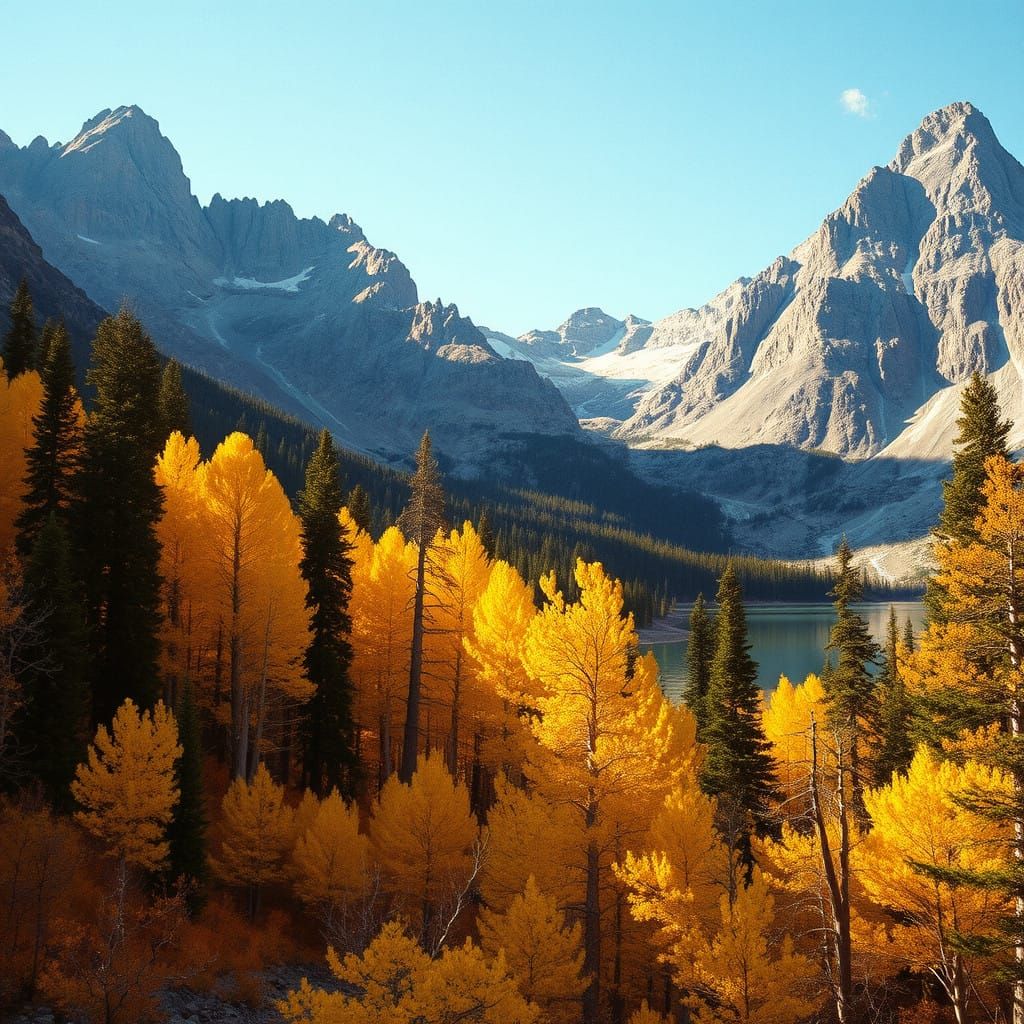 Epic Rocky Mountain Landscape in Warm Autumn Hues