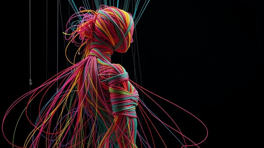 Ethereal Woman Puppet in Whimsical Fantasy Art