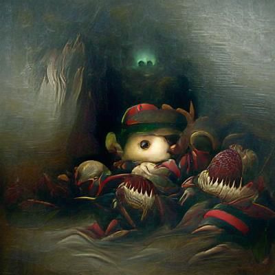 Creepy Teemo in Horror Style