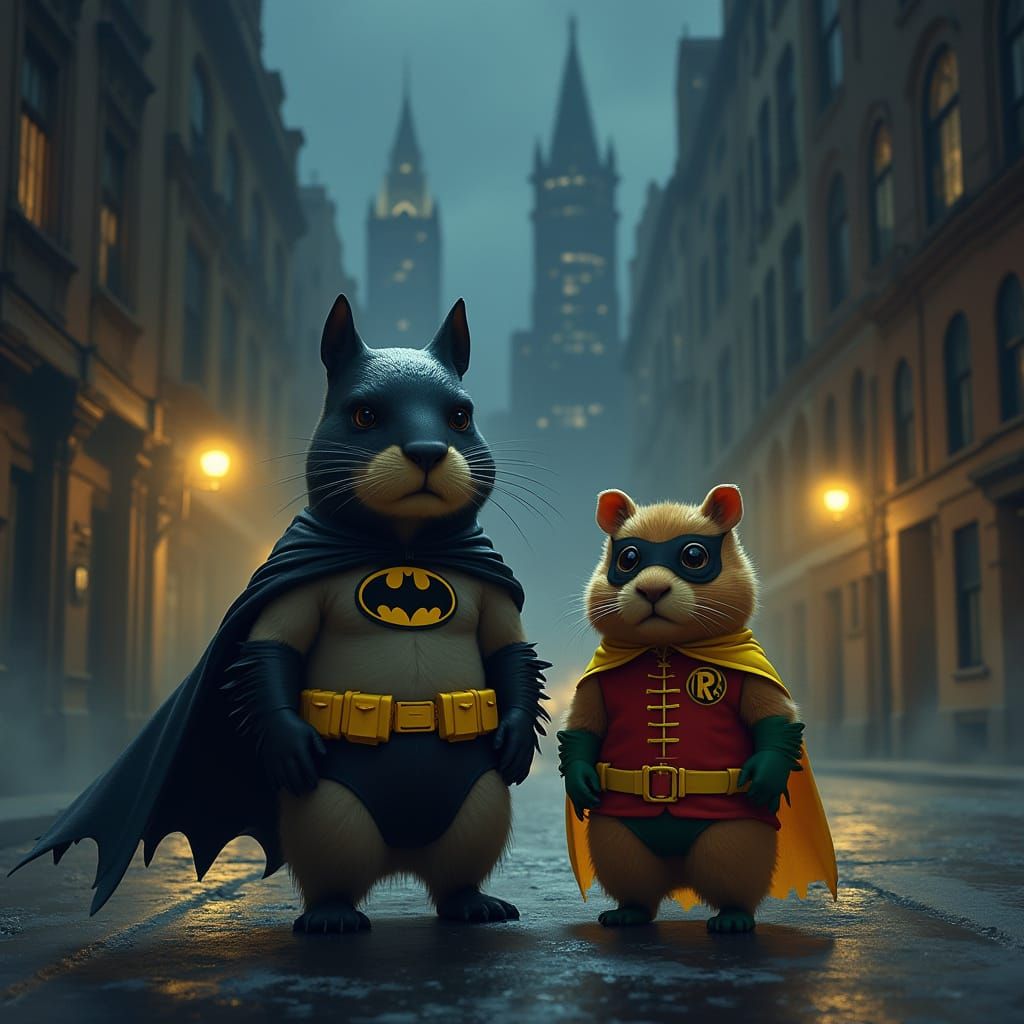 Capybara Batman and Robin