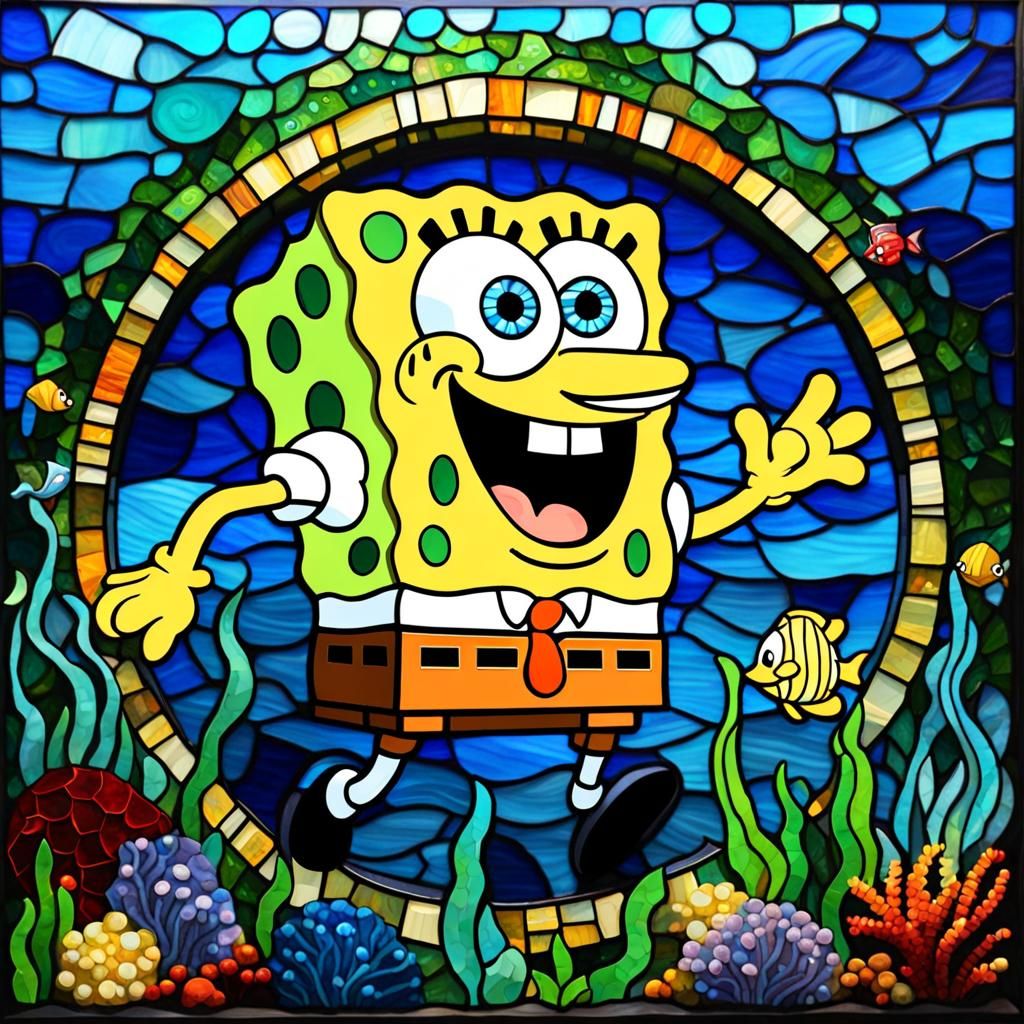 SpongeBob SquarePants: 3D Stained Glass Mosaic