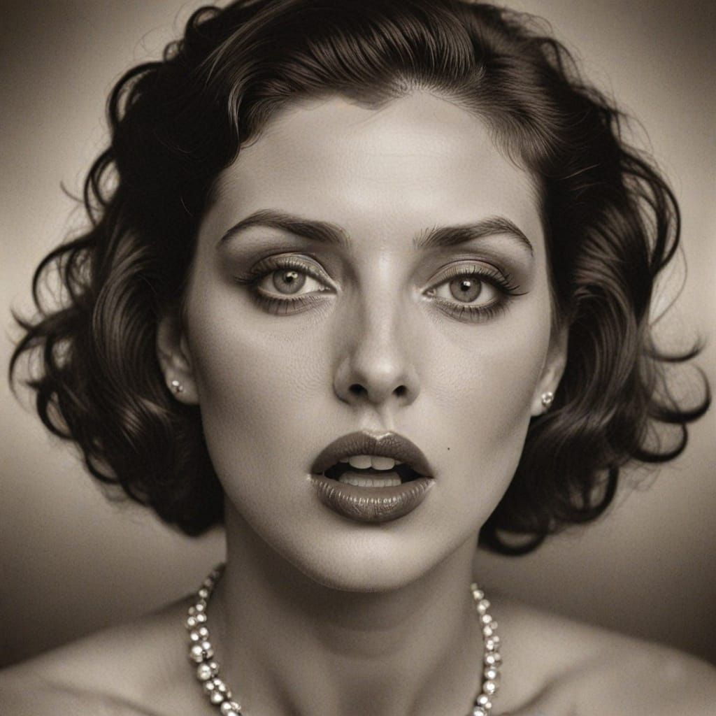 Elegant Woman in Vintage Sepia Tone